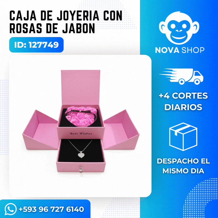 Caja de joyeria con rosas de jabon