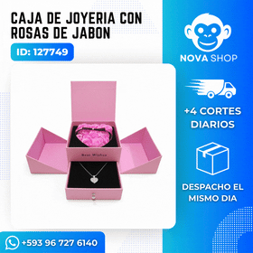 Caja de joyeria con rosas de jabon