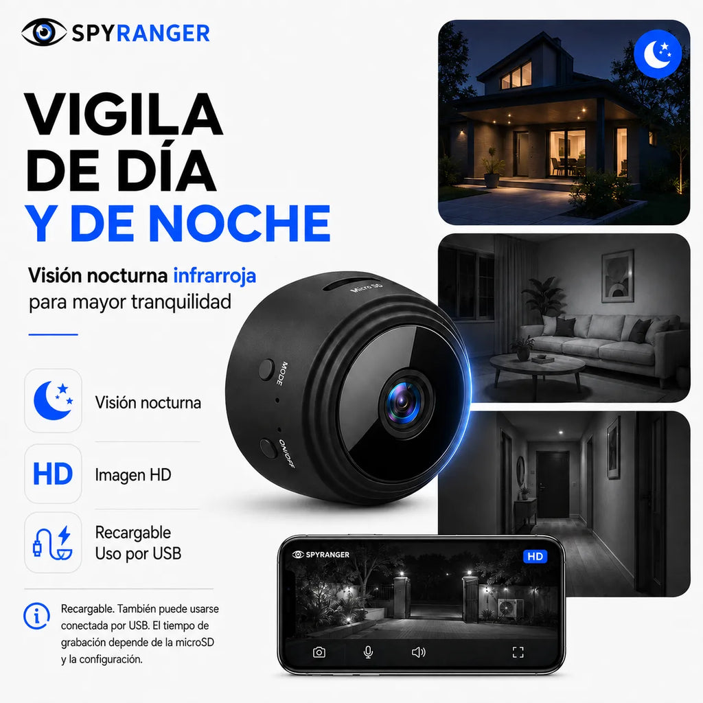 Vigila de día y de noche con visión nocturna infrarroja