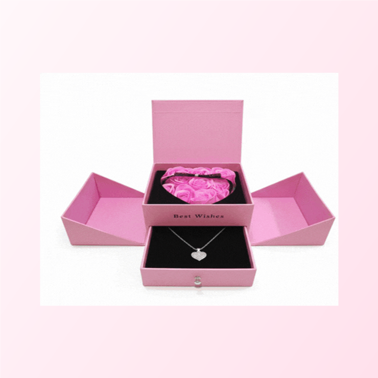 Caja de joyeria con rosas de jabon